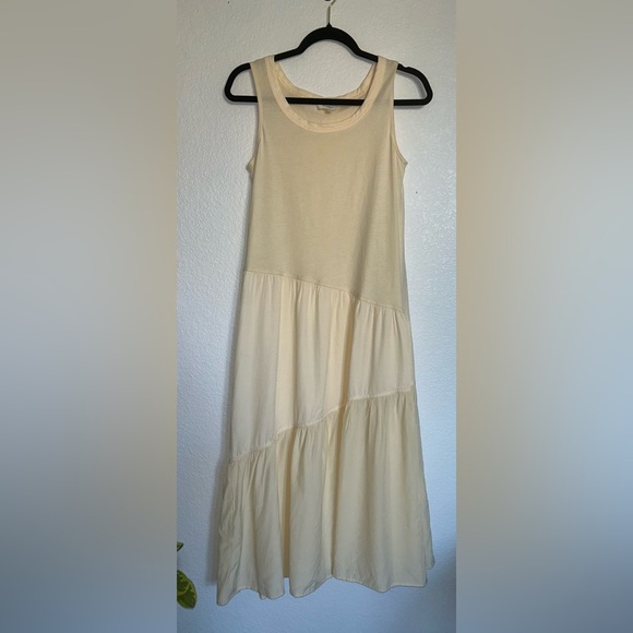 BOHME Natalie Tiered Midi Dress in Cream Bohemian Sleeveless Minimalist - Picture 13 of 13